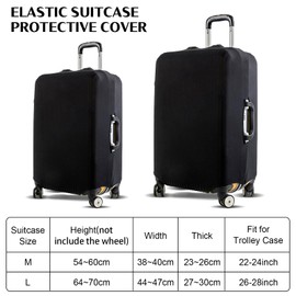 Suitcase Protective Cover, Elastic Suitcase Cover, Travel Suitcase Protective Cover, Luggage Cover, Suitcase Cover, Reusable, Black, black