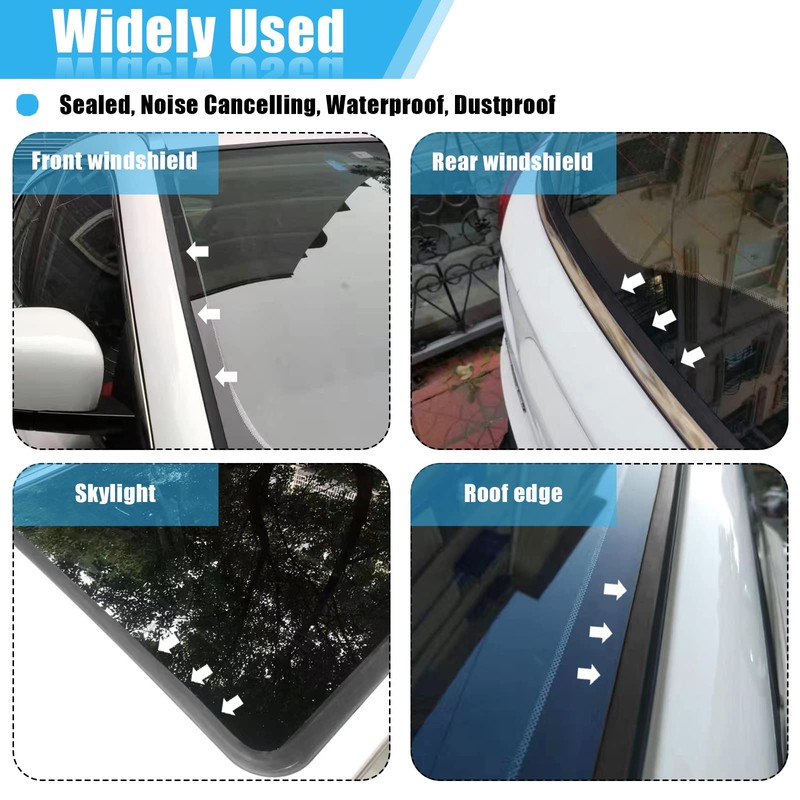 Car Windshield Rubber Seal, 13Ft Windshield Decorative Strip, Car Rain