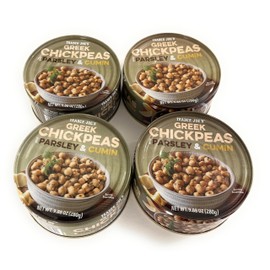 Greek Chickpeas flavored with Parsley and Cumin. Total 4 Cans, Each 9.88 OZ