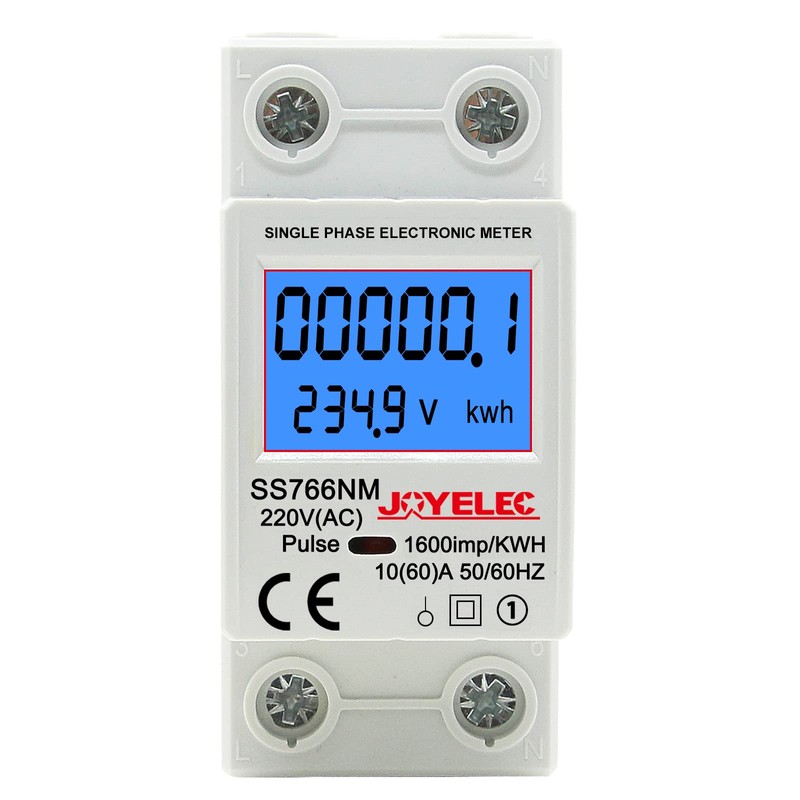 JOYELEC LCD Digital 220 V Electricity Meter, DIN Rail KWh