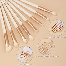 MSQ 8 Piece Eyeshadow Makeup Brush Set Eye Brush Set Portable Travel Make Up Brush Bag Nose Contour Brush Professional Eyeliner Make Up Brush Set