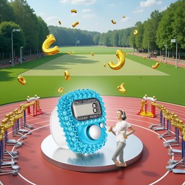 Blue Electronic Finger Tally Counter Clicker Counter, Convenient Portable Digital Display Tally Counter, Resettable Mini Lap Counter for Golf Goods Counting Accessories,Track and Field Lap Counters