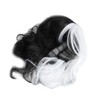 Black White Wig with Bangs Adjustable Breathable Net Synthetic Short