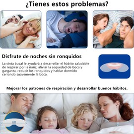YDOERKKL 270 Tiras cinta para boca dormir, Tiras de dormir antirronquidos, Mejorar Respiracion, Reduzca la sequedad bucal, Mejorar la calidad del sueño, Ligero, Transpirable, Facil de usar