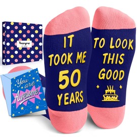 HAPPYPOP 50th Birthday Gifts Ideas - Socks for 50 Year Olds, 50th Birthday Gifts for Him Her, Best Gifts for 50 Year Old Man Woman