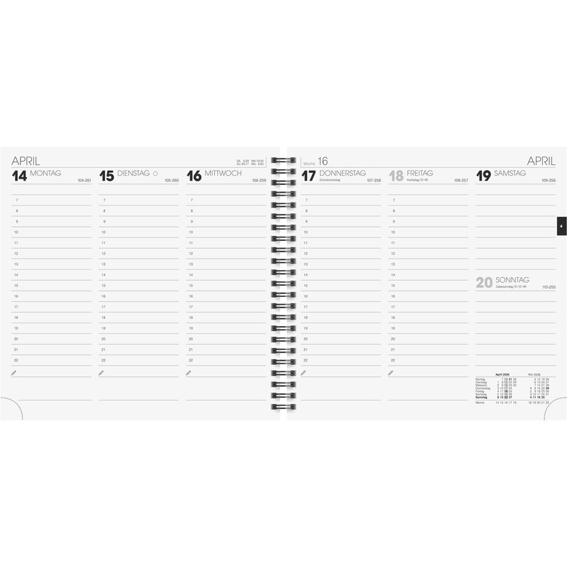 BRUNNEN Book Calendar Model 766 2026 | 210 x 205