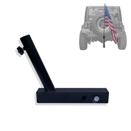 GOORIDA Hitch Flag Pole Holder for Truck, Fits Standard 2" Trailer Hitch, RV Flagpole Kit, Car Receiver Flag Pole Mount, Compatible with Jeep, RV, Camper, SUV, Pickup (Single Falgpole)