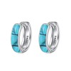 Celtic Hoop Earrings for Men Sterling Silver Vintage Jewelry (green)