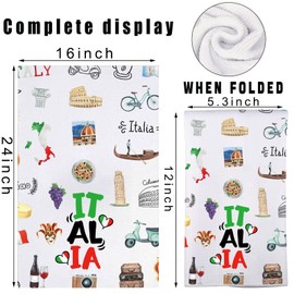 JNIAP Italian Kitchen Towels Italian Kitchen Decor Italian Food Kitchen Towel Italian Chef Dishes Towel Nonna Kitchen Towel Gifts for Italy Lovers (Italia kt)