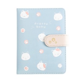 Cute Cat Design Notebook, Cute Cat PU Leather, Magnet, Buckle Notebook, Student, Notebook, 64K Cat Cover, Writing Instrument, Pencil, Stationery, Girls, Back to School, School Celebration, Gift (Light