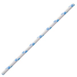 FRANZ MENSCH NatureStar Paper Straws Classic Polka Dot Light Blue / White, Length: 19.7 cm, Diameter: 0.6 cm, Pack of 5000