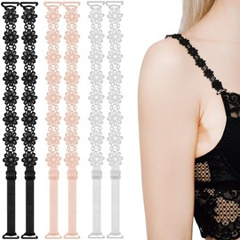 Bra Straps, 3 Pairs Set, Floral Lace, Women's, Bra, Shoulder Straps, Cute, Shoulder Straps, Brast, Size, Adjustable, Removable, Replacement Bra Straps (Black/White/Flesh)