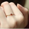 LRGKMCWTOB Cute Dainty Women's 14K Ruby Drill Rings Delicate Rings