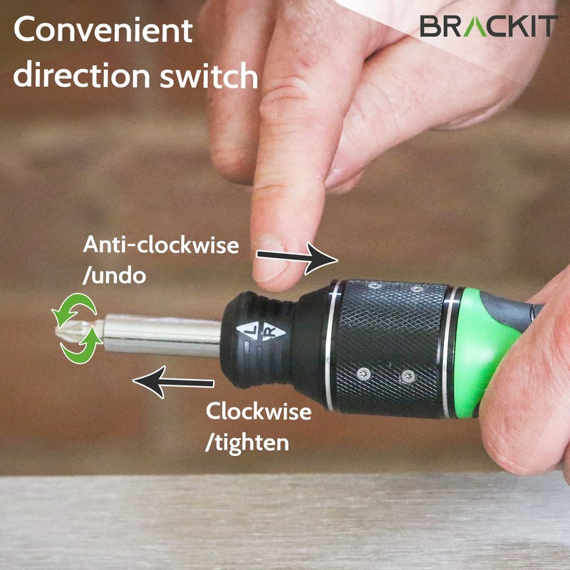 Brackit Premium 2 in 1 Ratchet and Screwdriver with Bits