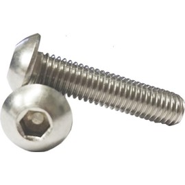 #10-32 x 1/4" Button Head Socket Cap Screws (Pack of 50), 18-8/304 Stainless Steel, Allen Socket Drive, Hex Bolt Fasteners, Fine Threaded, Full Machine Thread - by Chipmunk Hardware