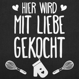 Shirtracer - Apron - Cooking Apron - Adult - Hier wird mit Liebe gekocht, 5 black jeans