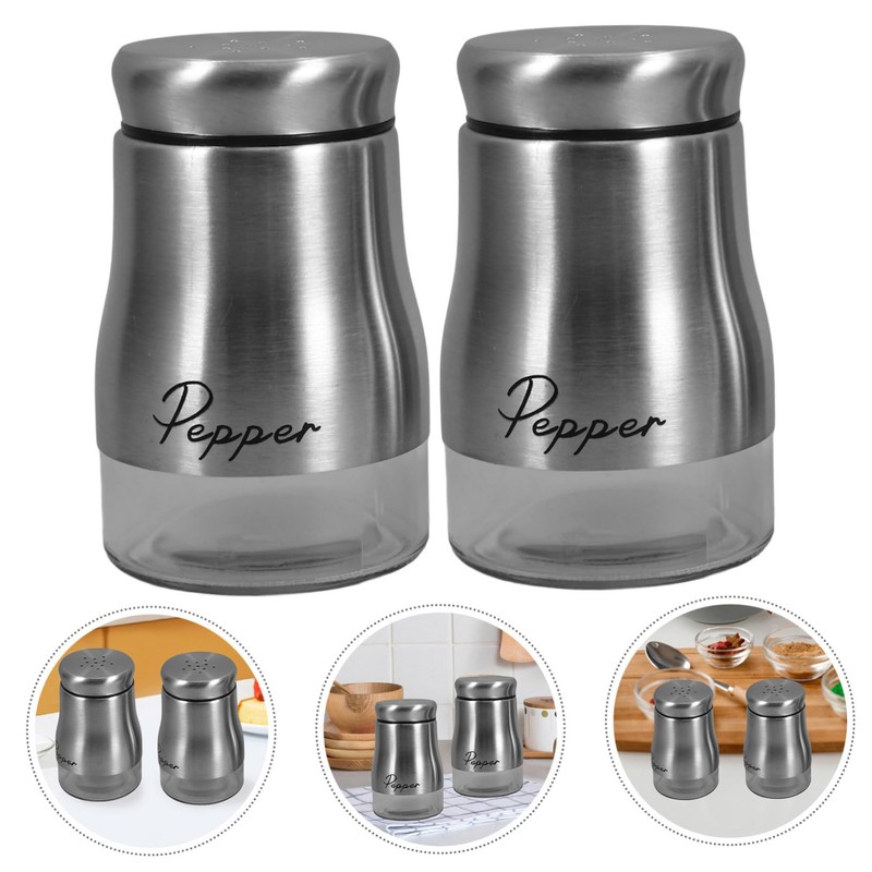 iplusmile 2pcs Portable Seasoning Bottles Condiment Containers Stand for Salt