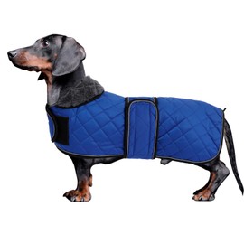 MOREZI Dachshund Dog Winter Jacket. Waterproof Dog Jacket. With Wool, Inner and Adjustable Shoulder Straps. Outdoor Dog Clothes-Navy-S
