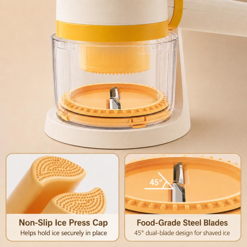 Electric Snow Cone Shaved Ice Machine, Handheld Shaved Ice &