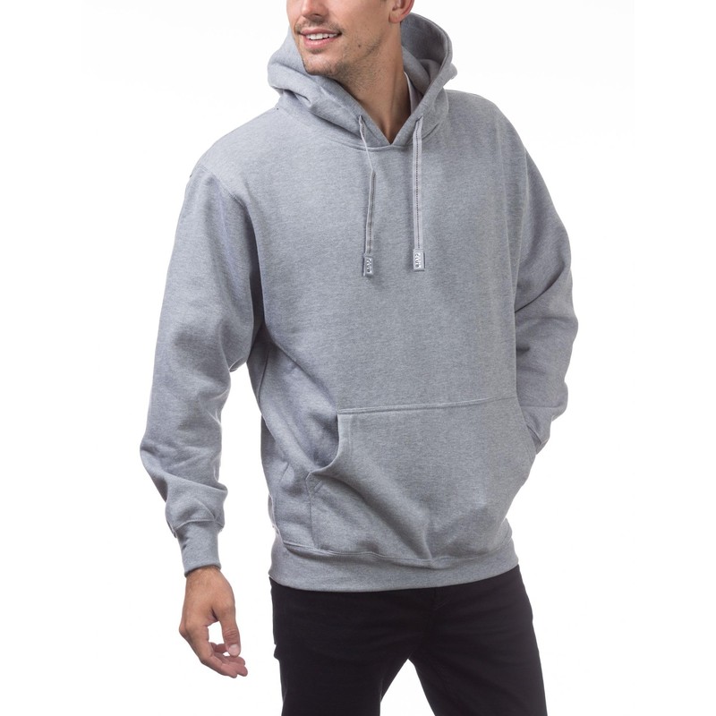 Pro Club Men's Heavyweight Pullover Hoodie (13oz), Heather Gray, Medium