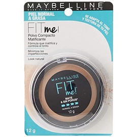 Maybelline Base de Maquillaje en Polvo Fit Me, 235 Pure Beige, 12 gr, matifica y controla brillo por 16h, minimiza la apariencia de poros, iguala el tono y la textura de la piel