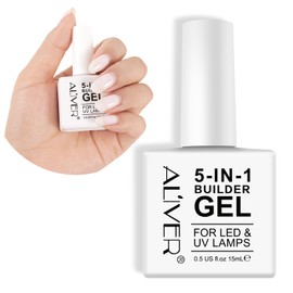 5-in-1 Builder stärkendes Gel 15ml, 2-Pack Builder Gel für Nägel, Aufbaugel für Nägel, UV/LED-Nagellack für Nagelverlängerungen, Verlängerungen, Nagelkunst, Aufkleber, Aufbaugel FüR GelnäGel (Weiß)