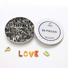 ShengHai 26-Piece Small Alphabet Cutters Set (A - Z), Stainless Steel Decorating Tools Letters Fondant Cutters