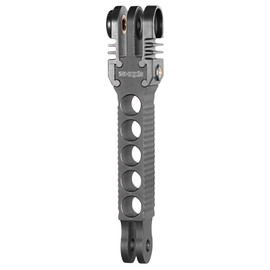 iSHOXS 2C ProFork Xtension L Extension Arm Mount for GoPro Hero 13 12 11 10 9 DJI Osmo Insta360 Akaso Robust Aluminium Compatible with 1/4 Inch Adapter 88 mm