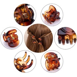 Frcolor Hair Claw Mini Hair Clip Set, Tortoise Shell Clips, Girls, Hair Accessories, Hair Ornament, Hair Clip, Simple, Set of 60 (Coffee)