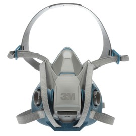 3M 3M Rugged Comfort Quick Latch Half Facepiece Reusable Respirator 6502QL, NIOSH, Cool Flow Exhalation Valve, Bayonet Connection, Silicone Face Seal, for Gases, Vapors, Dust, Maintenance, Construction,M