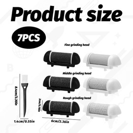 Foot File Replacement Rollers for Scholl/Essy/Shoran/Ratukall/Pedi Foot File 2 Colour & 3 Types of Roughness Foot Files Refill, with Cleaning Brush