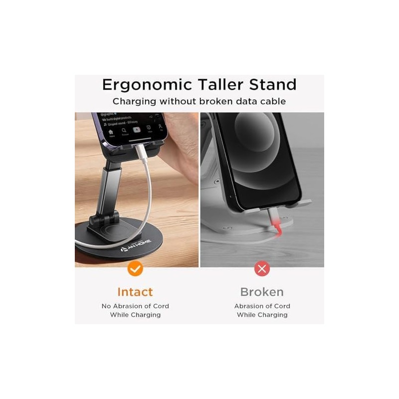Base para Celular, Soporte para Telefono, Porta Celular Escritorio Plegable
