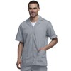 Cherokee Workwear Scrubs Men's Zip Front Jacket, Grey, Large