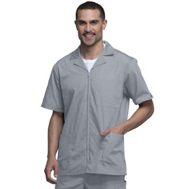 Cherokee Workwear Scrubs Men's Zip Front Jacket, Grey, Large