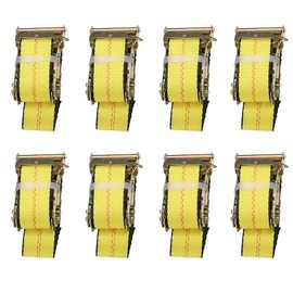 TFGCSG 12' E Track Ratchet Tie Down Straps Truck Trailer Straps Cargo Van Strap Hauling (8)