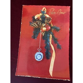 Vintage postcard "Happy new year" in Italian