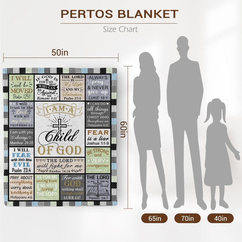 Pertos Religious Gifts Blanket Christian Bible Verse Throw Blanket