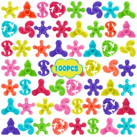 100pcs Mini Finger Fidget Spinner Toys, Bulk Stress Relief Sensory Toys for Kids Adults, Party Favors, Classroom Prizes, Stocking Stuffers
