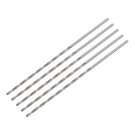 sourcing map 5 Pcs 1.3mm Mini Micro Twist Drill Bits, High-Speed Steel Straight Shank Extra Long Drill Bit 65mm for Aluminum Alloy