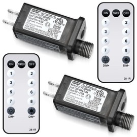 2 Pcs 8 Mode LED Light Transformer Class 2 Power Supply LED Controller IP44 Waterproof Low Voltage Transformer US Plug Adapter Replacement for Christmas String Light (30v6w)