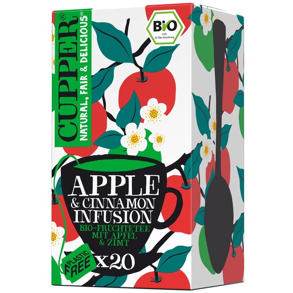 Cupper Organic Fruit Tea Apple and Cinnamon 20 Bags 40g