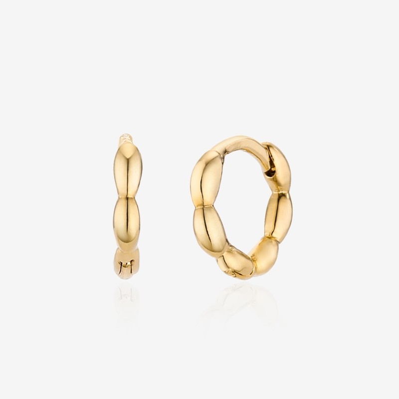 Gold & Deer 14K Gold Field Grain Chewy Ring Earrings