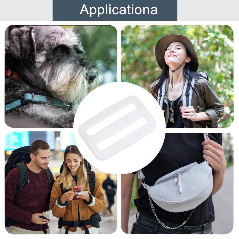 sourcing map 25Pcs Plastic Slide Buckle, 1" Tri-Glides Slides, Adjustable