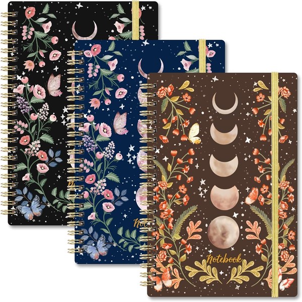 Indeme A5 Notebook - Journal 3-Pack with Premium Paper, Wirebound