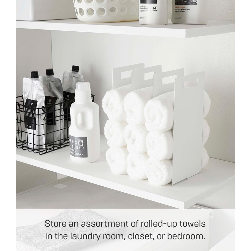 Yamazaki Home Tower Interlocking Towel Organizer - Bathroom Storage Shelf