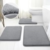 HOMEIDEAS Upgraded Bathroom Rugs Set 3 Piece, Extra Thick Absorbent