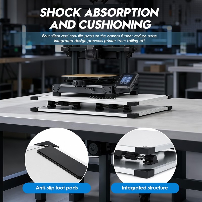 3D Printer Anti-Vibration Base, 30KG Load Noise Reduction Platform
