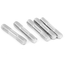 TOP-VIGOR 5Pcs Double End Threaded Stud Screw Bolt, M4x20mm 304 Stainless Steel Rod Bolts Thread Reducer Adapter, Adjustable Push Rod Stud for Furniture Hardware Machinery Maintenance and Fixes