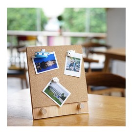 Primst Desktop Cork Board with Stand, Wood Bulletin Board Hanging Message Memo Picture Board for Home Office Decor