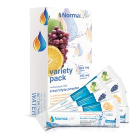 NormaLyte Oral Rehydration Salts- Pack of 8 (4 Flavours) | Electrolyte Powder, Energy Supplements, Electrolytes Powder Packets, Potassium Supplement, Vegan, Dehydration Tablets